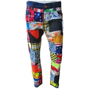 BiePa BP 1971 Distressed Patchwork Mens Jeans Sz 33  Japanese Brand Grunge